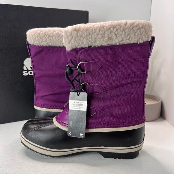 Sorel Yoot Pac TP Waterproof Boot Nylon Sherpa Wild Iris NY1962-594 Youth 6 NWD - Picture 6 of 12